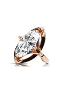 Kubické zirkonie. Originální vinobraní 14K produkt s růžovým zlatý prsten vinobraní unikátní VRC047r